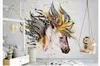 Sfondi 3d personalizzati decorazioni per la casa Carta da parati fotografica murales Nordico moderno e minimalista testa di cavallo pittura astratta murale TV sfondo muro