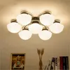 modern led chandeliers for living room bedroom dining room glass iron body home led lustres large ceiling chandelier lamp lighting fixture