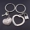 Lover Keychain Key Rings Heart Men Women Lock Key Design Charm Keyrings Fashion Metal Key Chain Jewelry for Car Bag Wedding Favor Gifts