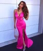 Sexy Backless Spaghetti Mermaid Prom Dress Cheap Deep V Neck High Side Slit Evening Dress Newest Pageant Gown BM0900283v