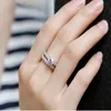 2PCS l Zestaw Bamos Luksusowa żeńska biała nowoczesna obrączka ślubna moda 925 Srebrna biżuteria obiecująca CZ Stone Pierścienie zaręczynowe 5270160