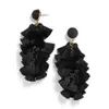 Boucles d'oreilles à glace de lustre en peluche pour femmes Big Drop Boucle d'oreille à tendance corde de coton Fringe long Za bijoux A10075133401