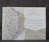 Invitations de mariage de luxe en or pailleté enveloppe transparente inserts personnalisés rose découpe laser poche de fête invitno intérieur no247r