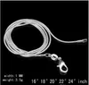 Collana con catena a serpente da 1 mm Catene di moda in argento sterling 925 Collana di gioielli da donna Accessori fai da te Prezzo a buon mercato 16 18 20 22 24 pollici