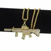 Moda-Mujer Rock Jewelry Gifts Gold Color Bling AK47 Colgantes Collar Dropshipping
