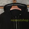 Sonbahar Kış Kışlı Avrupa Metal El Matkap Baskı Hoodies Moda Söğüt Çivi Krop Sweatshirt Tasarımcısı Hoody Pamuk Sweatshirt