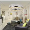 Moderne kristallen kroonluchter voor woonkamer goud / chroom led kroonluchters verlichting ronde home decor lustres de cristal