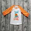 Halloween Christmas Baby Clothes Fall Girls Ruffled Sleeve T-shirts Toddler Baby Unicorn Letter Pumpkin Cotton Raglan Tops Kids Clothing