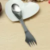 Spoon Spoon Spork 3 w 1 Zestaw stołowych Ze Stali Nierdzewnej Sztućce Naczynia Combo Kuchnia Piknik Piknik Scoop Knife Fork Set