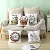 Easter Bunny Pillowcase Cartoon Rabbit Pillow Covers 45*45cm Square Throw Pillow Case Easter Home Car Office Pillow Case