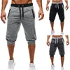 Moda novedosa, pantalones informales lisos para hombre, pantalones de chándal cortos, pantalones Harem, pantalones deportivos para correr