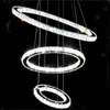 Hot Selling Hot Sale Crystal Diamond Ring Led Crystal Chandelier Light Modern Crystal Pendant Lamp 3 Cirklar Olika storlek Position