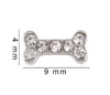 20PCS/lot Rhinestones Dog Bone DIY Alloy Charms Accessories Fit For Magnetic Memory Glass Living Floating Locket