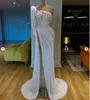 Echtesbild sexy funkeln pailletten silber meerjungfrau-prom kleider maßgeschneiderte 5 Arten Kristall High Side spalt lange Prom Kleider