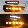 Julho, o rei LED luzes diurnas Case for Ford F-150 Raptor 2017+, LED pára-choques dianteiro Branco DRL com amarelo sinais de volta Luz, 1: 1