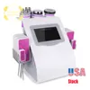 새로운 프로모션 6 in 1 RF Cavitation 슬리밍 40K 초음파 음성 ​​진공 RF 무선 주파수 스킨 케어 8 패드 Lipo 레이저 살롱 기계