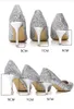 Blingbling ombre trouwjurken 2019 beroemdheid geïnspireerd formele slijtage schoenen hoge hakken 9cm 7cm 5cm goud zilvergrijs paarse pailletten Prom schoenen