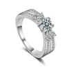 Kadınlar Nişan yüzüğü Hediyeler için Prenses Düğün Tektaş Yüzük Saf Temiz Zirkon Platin Kaplama Knot Şık Basit Tasarımcı Takılar