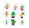Fashion Cartoon Plant Cactus Brooches Carino Mini Plant Pot Smalto per le donne Denim Giacche di risvolto Pins Badges Badges Accessori per gioielli per bambini GD222