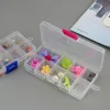 Livraison gratuite réglable 10 compartiments en plastique transparent boîte de rangement pour bijoux boucle d'oreille outil conteneur boîte LX2057