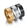 stainless steel Roman numeral ring band gold black letter number men women rings fashion jewelry