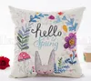 Pasen Kussensloop Cover Home Decor Pasen Rabbit Eggs Print Katoen Linnen Sofa Sierkussen Gevallen Auto Kussenhoes 45 * 45cm Ljjk1188