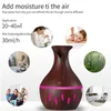 Essential Oil Diffuser 300ml Wood Air Humidifier Air Humidifier Purifier with Wood Grain shape 7colors Changing LED Lights for Office Home