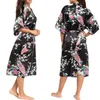 Ladies Sexy Silk Satin Long Robe Night Dress Woman Long Sleeve Nighties V-Neck Nightrown Robes Nightdress Sleepwear For Women