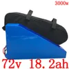 72V 18AH EBIKE Batteripack 1000W 2000W 3000W Electric Scooter 15AH 13Ah 10AH Lithium + 5A laddare