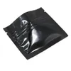 100 Unids / lote Papel de Aluminio Negro Brillante Cremallera Resellable Almacenamiento de Alimentos Bolsas de Embalaje Papel Mylar Cremallera Cerradura Café Té Bolsa de Polvo M2119136