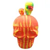 1pcs/lot 500ml skull containers assorted color silicone container for Dabs Round Shape Silicone Containers wax Silicone Jars Dab containers