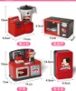 DJ Girl Play House Prop Toy, set di utensili da cucina elettrici 6 in uno, lavatrice, frigorifero, rotazione, luci, regalo di compleanno per bambini di Natale, 2-1