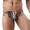 Intimo sexy da uomo Pantaloncini stampati in nylon Pouch Mutande slip da uomo slip homme ropa interior hombre