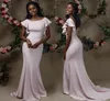 Personalizza eleganti abiti da damigella d'onore sirena rosa blush africano sexy apripista per ospiti per matrimoni abiti da sera damigia