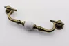 1 Pc Ceramic Knobs Pulls Dresser Drawer Knob Pull Handles Cabinet Door Handle Pull Antique Bronze White Crack Porcelain