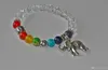 SN0218 7 chakra bouddha bracelet lotus méditaton chanceux éléphant fortune yapa mala poignet yoga équilibre cristal de guérison