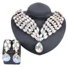 Indian Jewellery Sets AB Color Crystal Bridal Jewelry Sets Rhinestone Party Wedding Costume Necklace Earrings Sets for Brides4338642