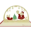 3D Pop Up Joyeux Chirstmas Cartes De Voeux Père Noël Carte De Papier Bonne Année Décor Festive Party Supplies