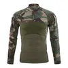 MEN039S LEGHEVE ARMY CAMOUFLAGEクイックドライTシャツ戦術的な戦闘スポーツTシャツ屋外UVProtection 14 ZIP Pullover 3394910