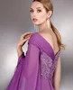 New Designer Purple Chiffon Evening Dresses Beaded V Neck Pleated Elegant Formal Prom Party Gowns Vestidos De Fiesta Custom Made