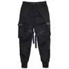 Mężczyźni Multi-Pocket Elastyczna Talii Design Harem Pant Mężczyźni Streetwear Punk Hip Hop Casual Spodnie Joggers Mężczyzna Dancing Pant GW013