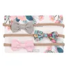 3 pezzi/set fascia in nastro grosgriano stampato con nylon elastico per ragazze accessori per capelli carini fatti a mano boutique per bambini
