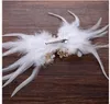 Coiffure papillon en plumes faite à la main, épingle à cheveux blanche, accessoires pour robe de mariée, bijoux de mariée