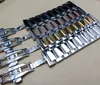 Polished Metal Black Silver Watchband 20mm 22mm 24mm Stainless Steel Watch Band Strap Men Silver Bracelet Replacement Solid Link T190620