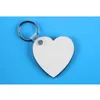 Mode dubbelsängar Skriv ut DIY OEM Sublimering Trä Square Heart Shaped Key Rings Vit Blank MDF Nyckelring för värmepressmaskin 2019