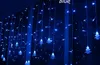 4 M 100 LED Zasłona Choinkowa Icerzyka Lights String Fairy Lights Bożonarodzeniowe Światła Eve Wedding Party Decoration 220 / 110V