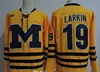 Michigan Wolverines Colleage Buz Hokeyi Formaları Dylan Larkin Quinn Hughes Thomas Bordeleau Cam York Strauss Johnson Jack Becker Brendan Brisson Beniers Özel