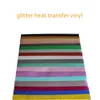 O envio gratuito de 18 folhas 12 "x20" / 30cmx50cm Transferência Glitter Calor Vinyl imprensa do calor T-shirt Ferro Impressão Em HTV VENDA!