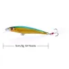 Hengjia 100PCS Brand Top Grade Luminous Minnow wobbler 9CM 8g hard bait plastic fishing lures set with Hooks and carp fishing Feather(MI094)