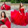 Sexy korte rode schede kant prom dresses met afneembare overskirt vloer lengte sweetheart formele avondjurk Pageant jurk